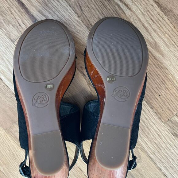 Lucky Brand Women's Latella Platform Wood Wedge Sandals Black Slingback Size 10 - Picture 6 of 7